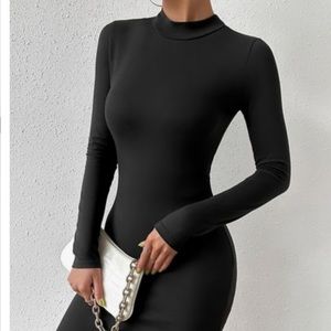 Xs highneck ribbed bodycon dress